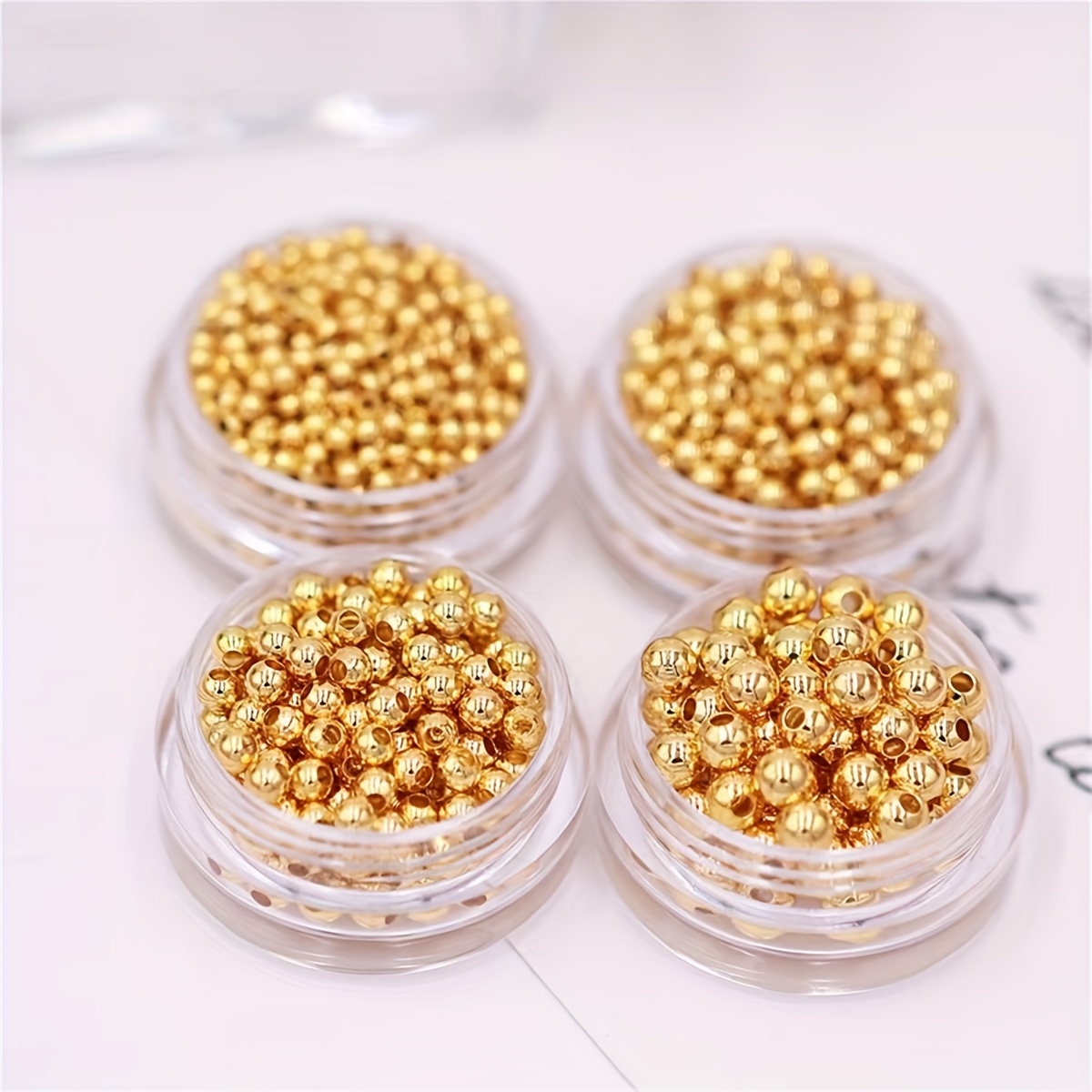 5Mm Gold-Plated Round Beads for Bracelet and Necklace Making